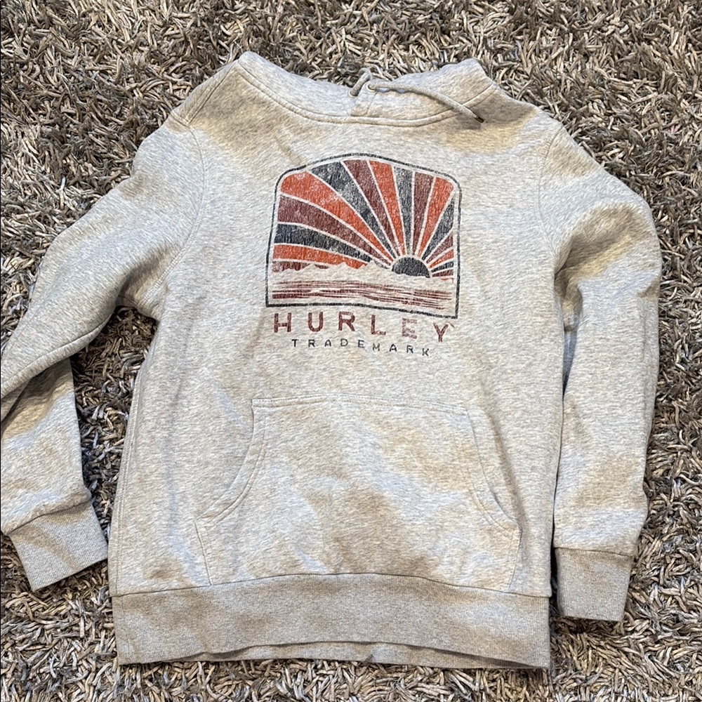 Hurley Gray Hoodie with Graphic Design